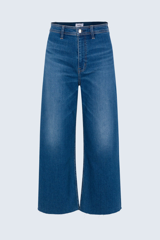 Allostudios – Petite Penny Højtaljede Wide Leg Jeans - Mørk Blå