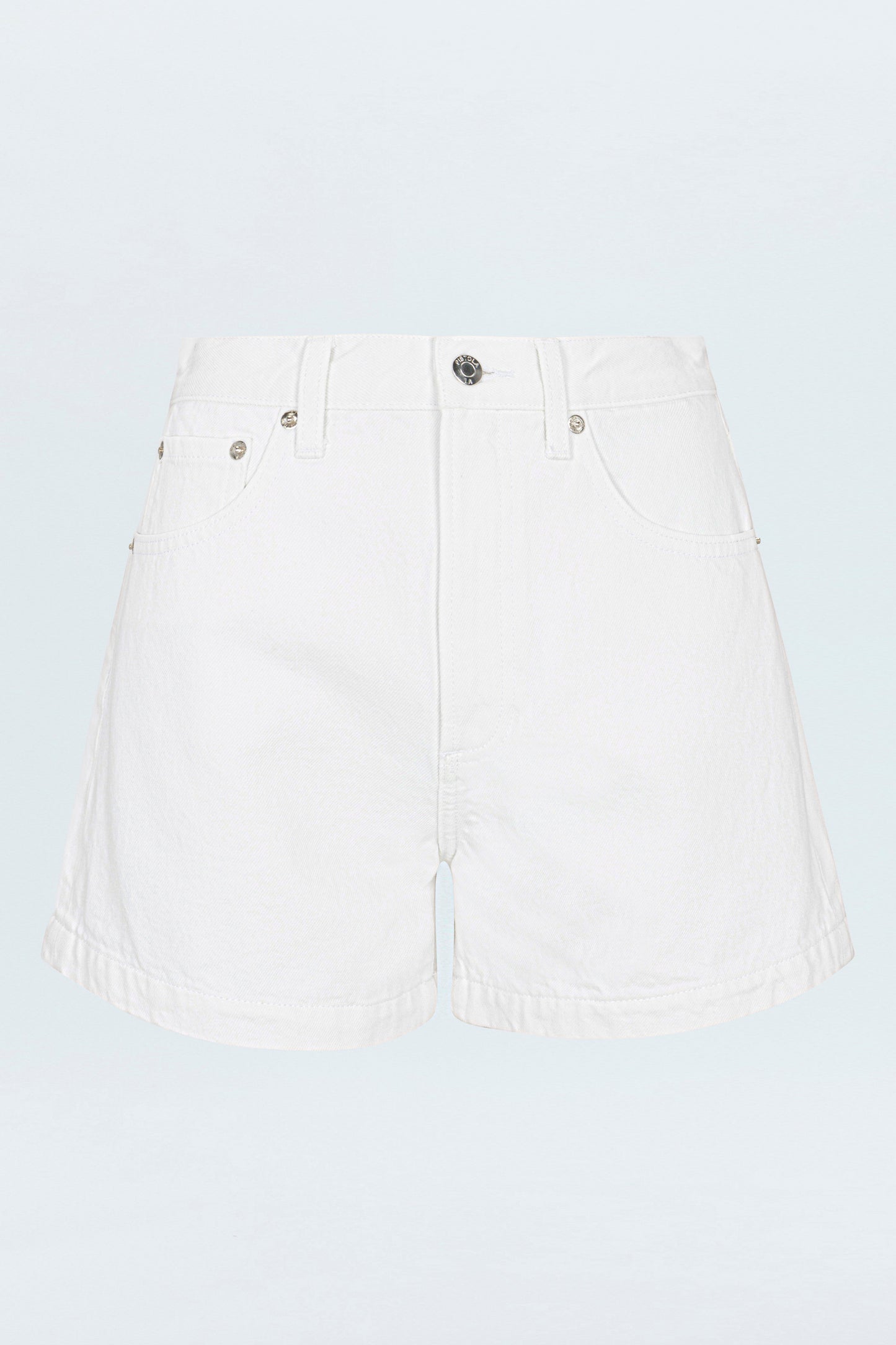 Allostudios – Saige Højtaljede A-Line Denim Shorts - Hvid