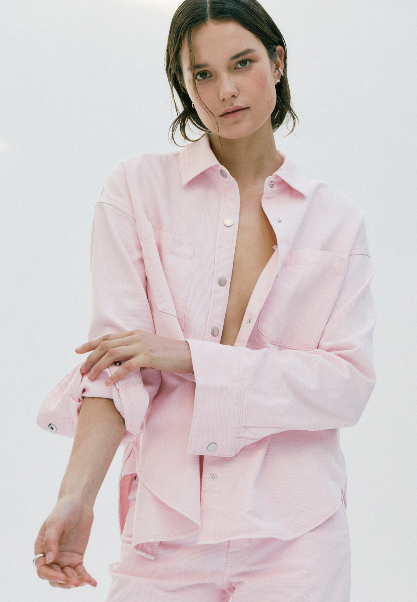 Allostudios – Elin Fluid Denim Overshirt - Blush Rosa