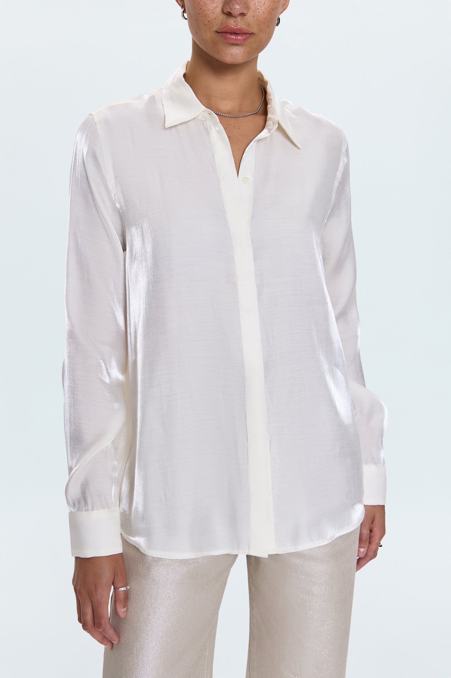 Allostudios – Tilda Langærmet Button-Up Skjorte - Off White