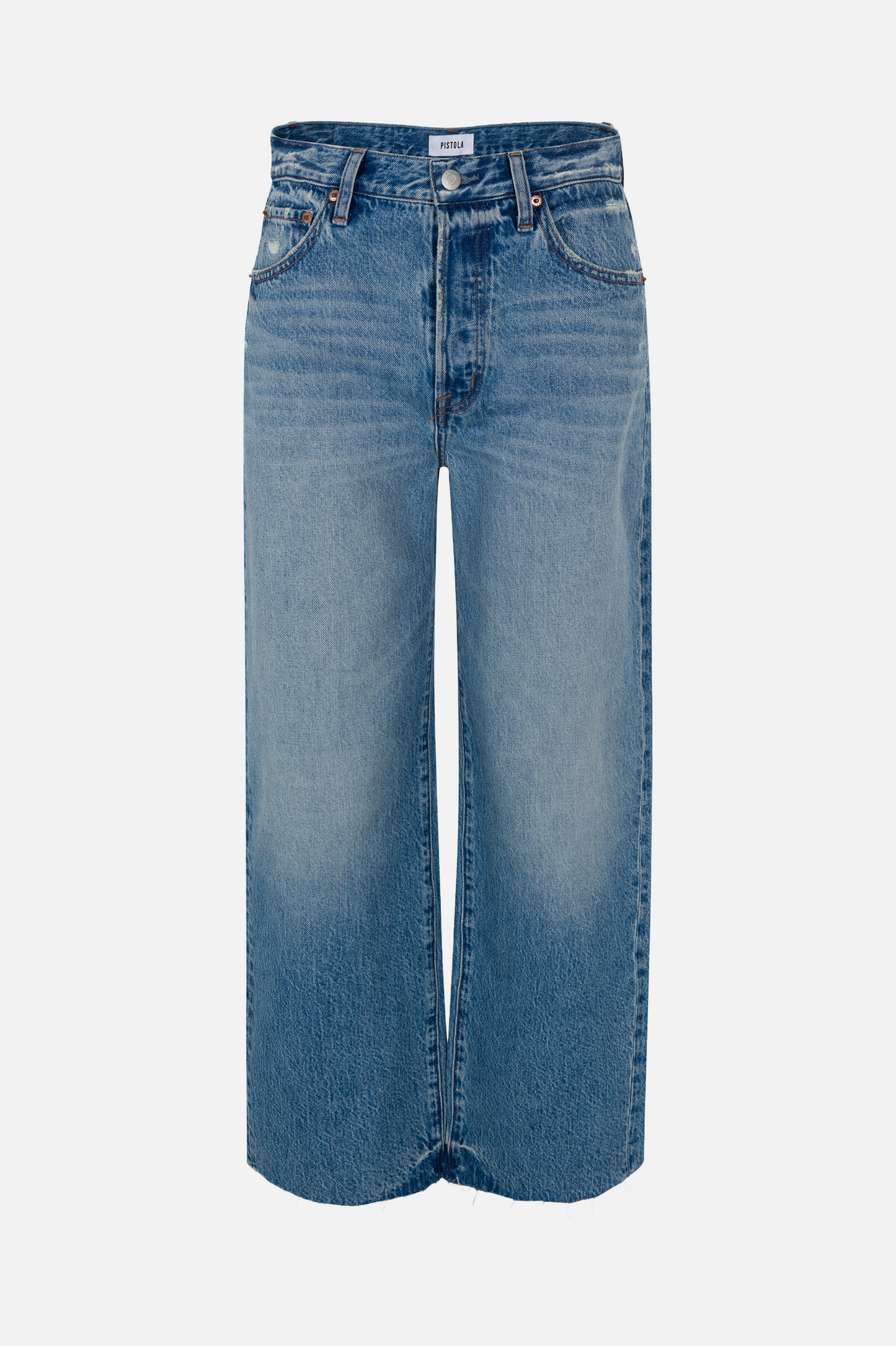 Allostudios Tate Cropped Højtaljede Bowed Wide Leg Jeans - Ildrød