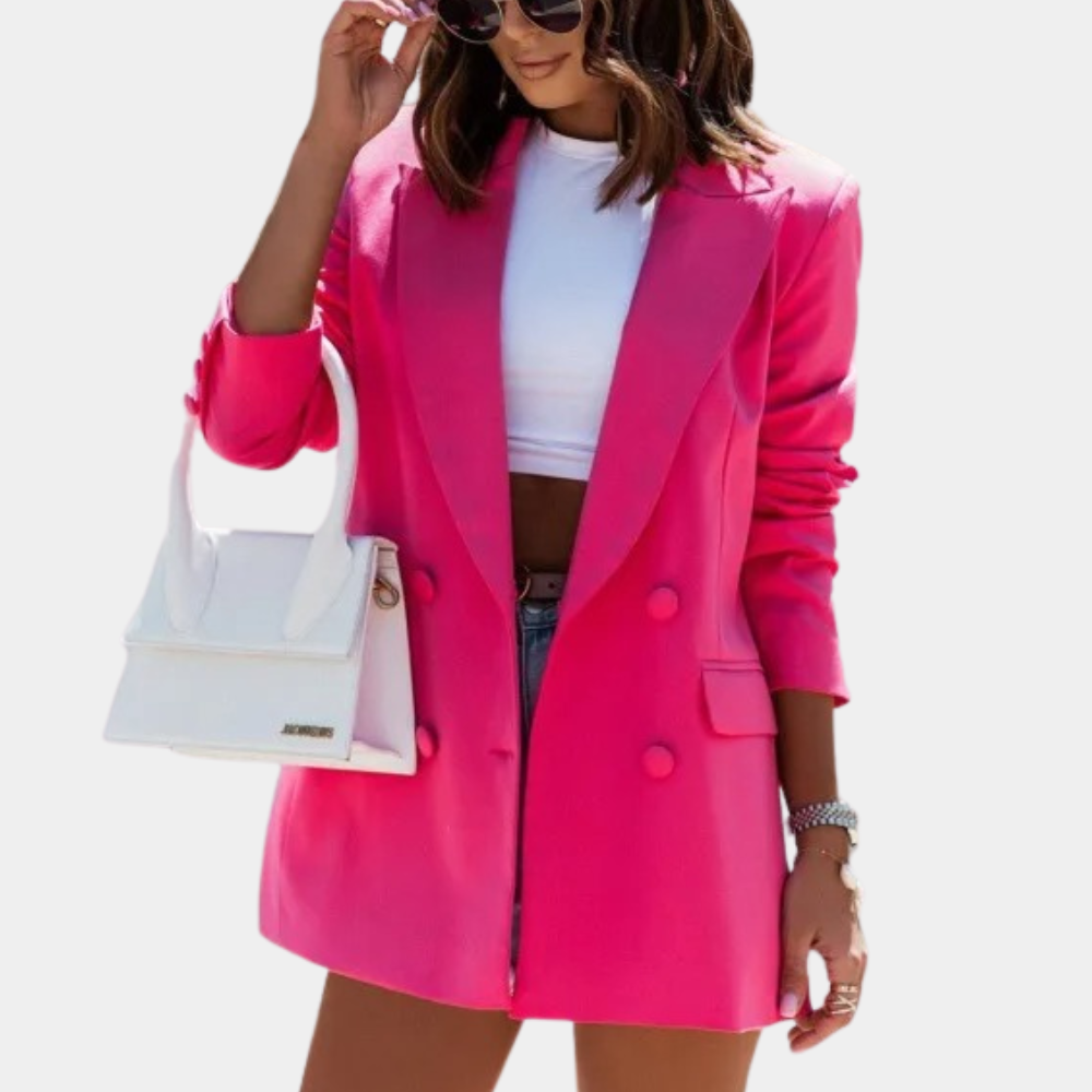 Evie Blazer Dame – Elegant midlang blazer i premium stof tilgængelig i flere farver - Allostudios