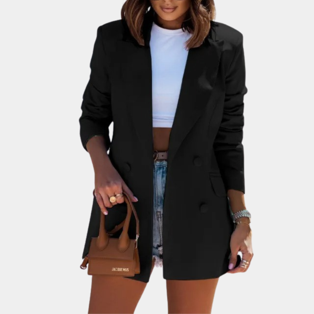 Evie Blazer Dame – Elegant midlang blazer i premium stof tilgængelig i flere farver - Allostudios