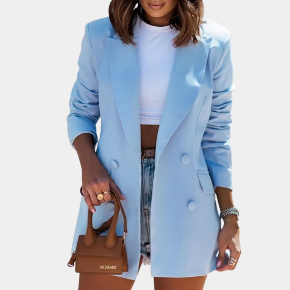Evie Blazer Dame – Elegant midlang blazer i premium stof tilgængelig i flere farver - Allostudios