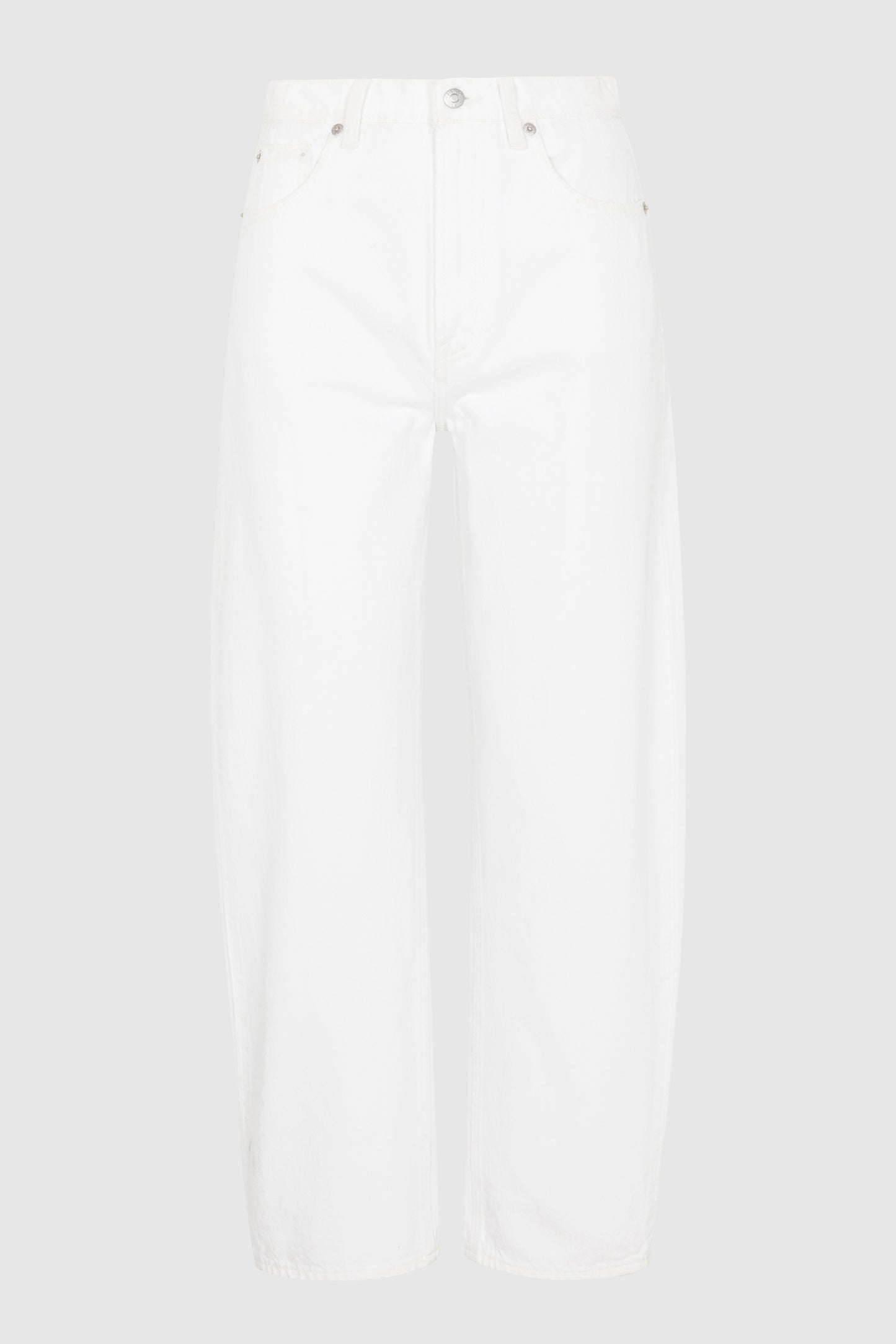 Allostudios – PETITE Wes High Rise Barrel Jeans - Hvid Denim