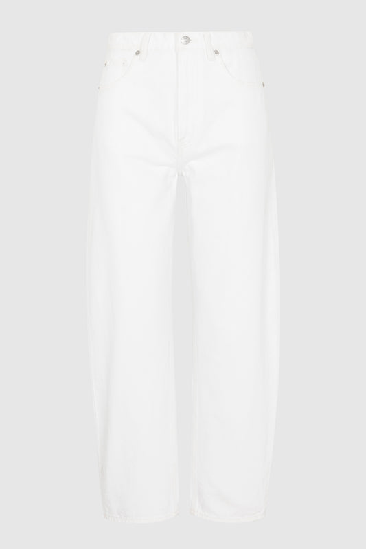 Allostudios – PETITE Wes High Rise Barrel Jeans - Hvid Denim