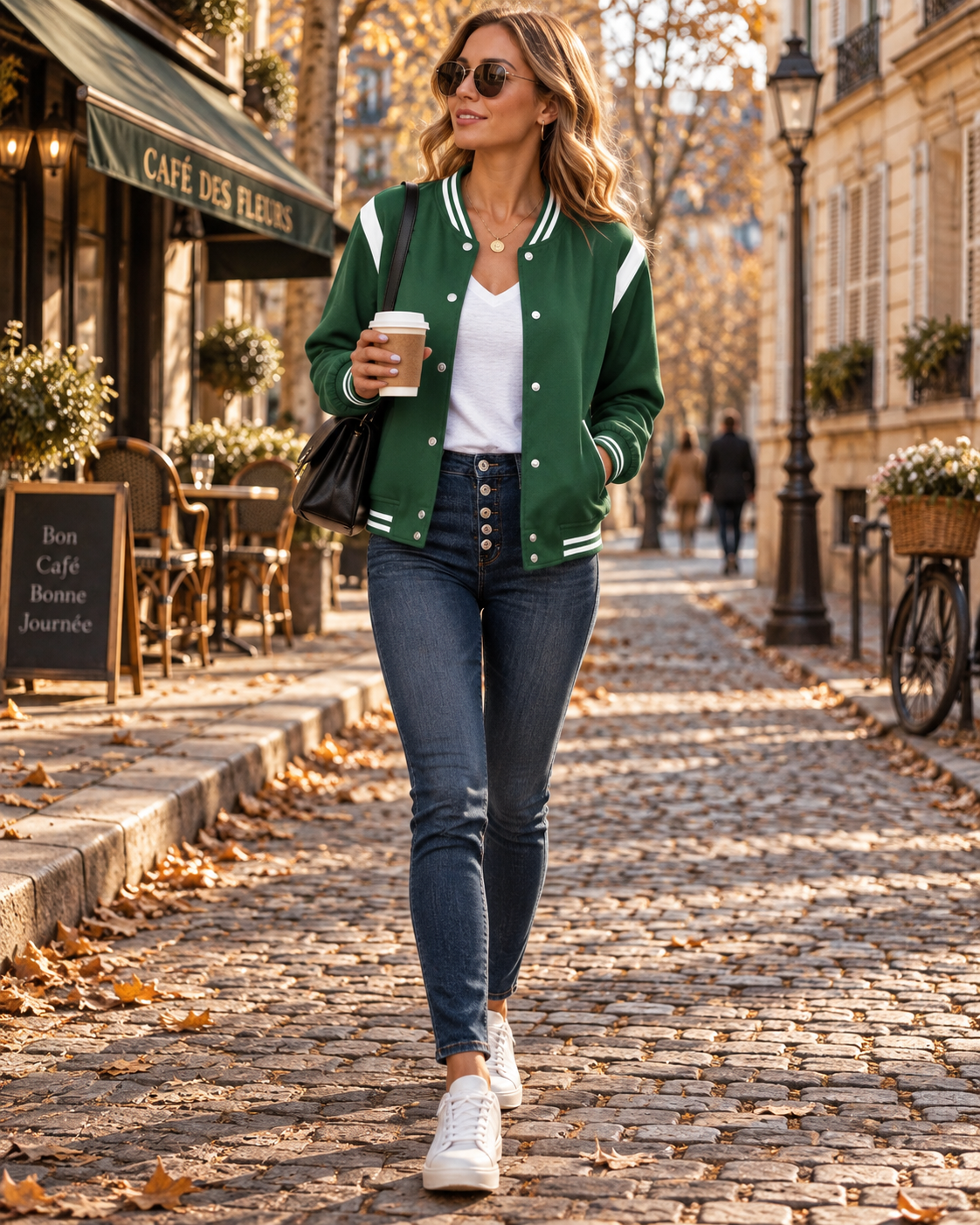 Hilda Blouson Bomber Jakke til Damer - Let, Trykknapper, Lange Ærmer & Lommer