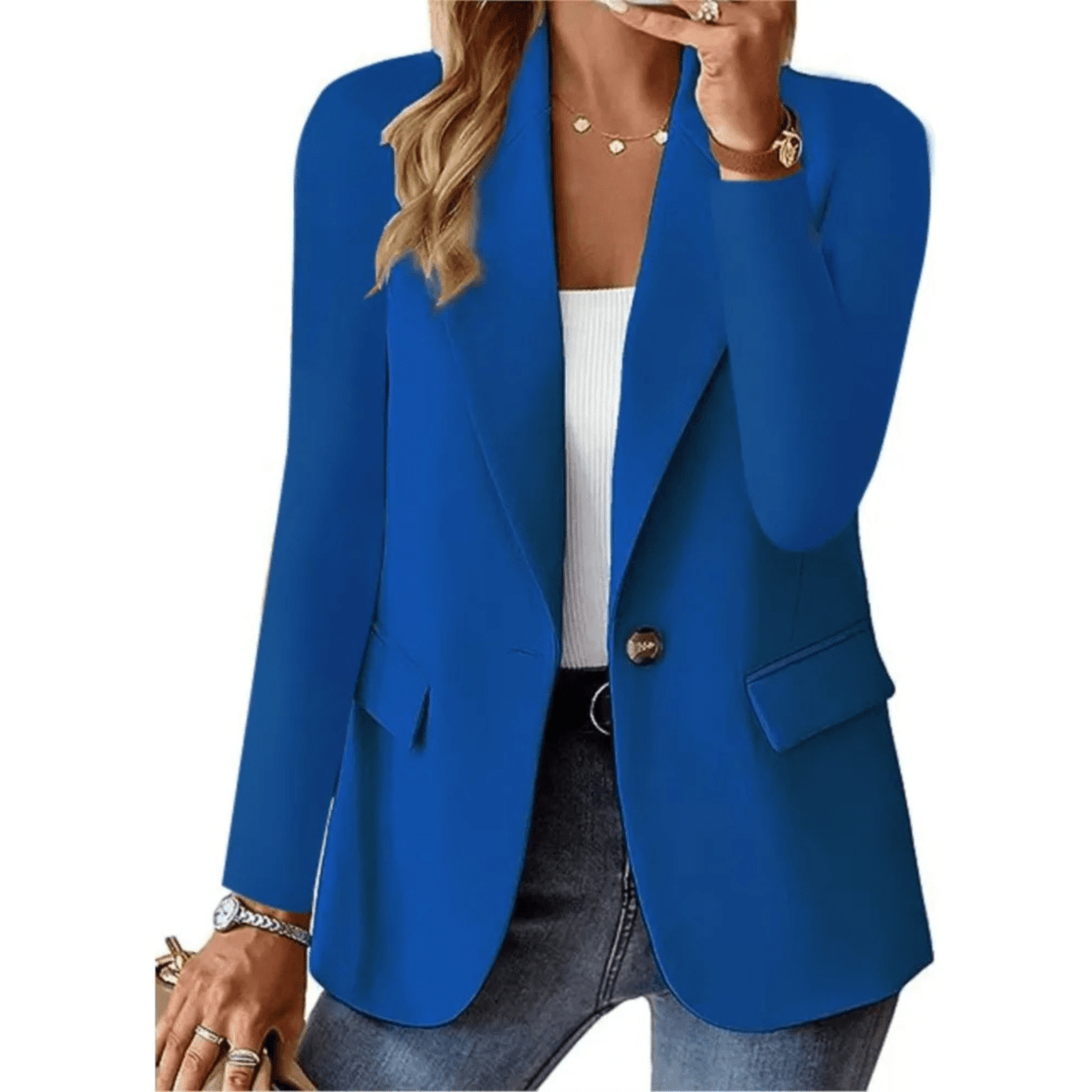 Iliana blazer til kvinder – chic lang med ærmer, elegant og alsidig til alle lejligheder - Allostudios