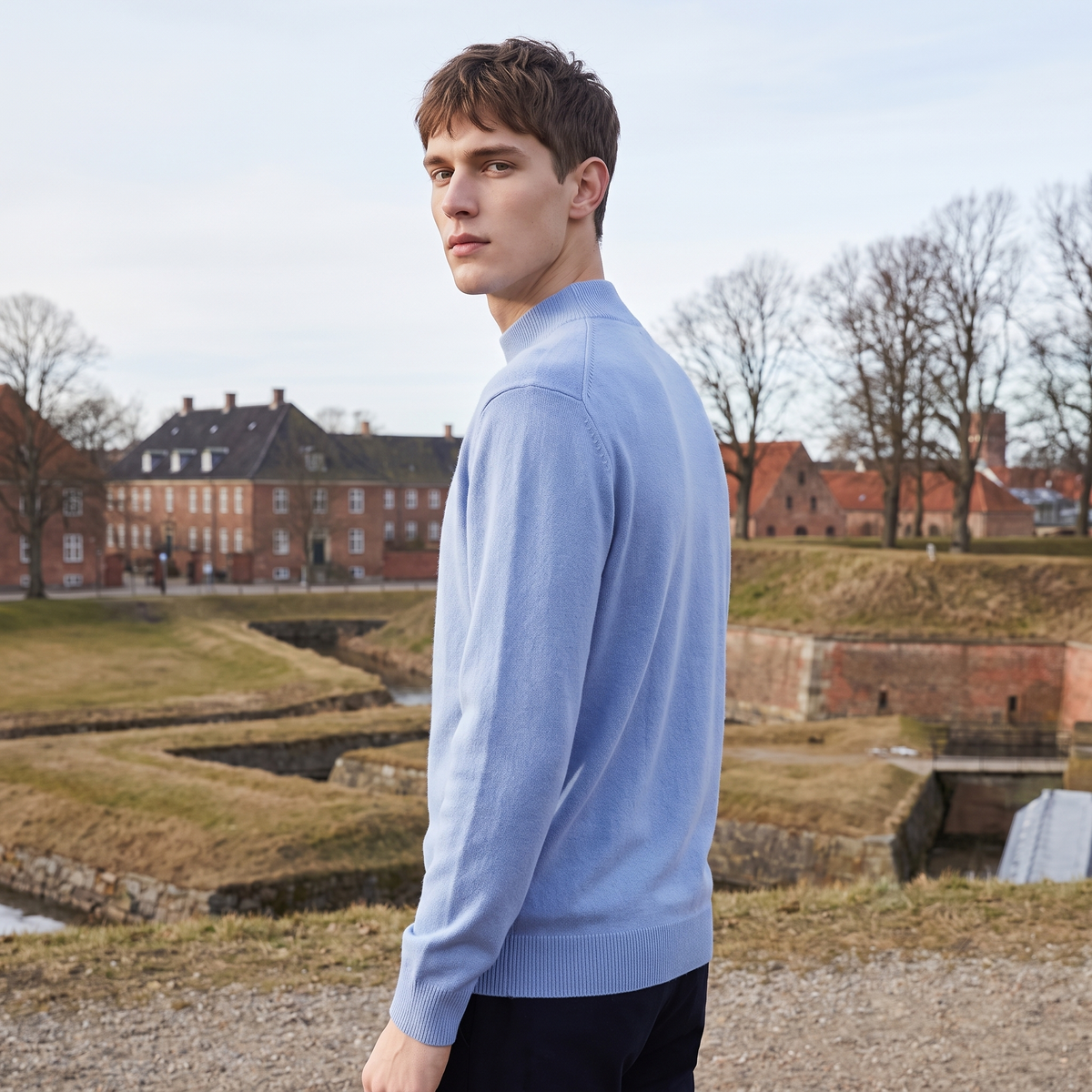 Herre Rund Hals Sweater Premium Kvalitet Og Klassisk Stil