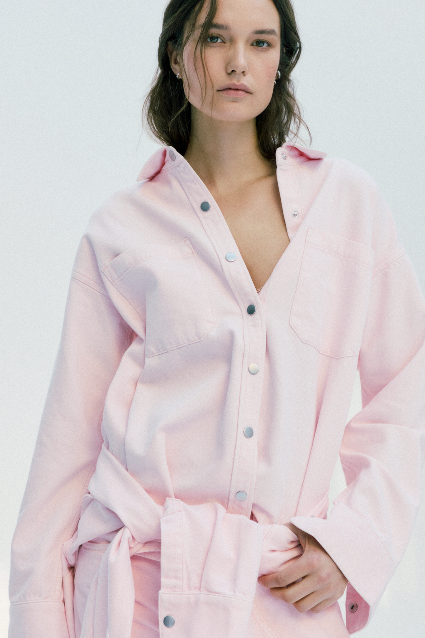 Allostudios – Elin Fluid Denim Overshirt - Blush Rosa