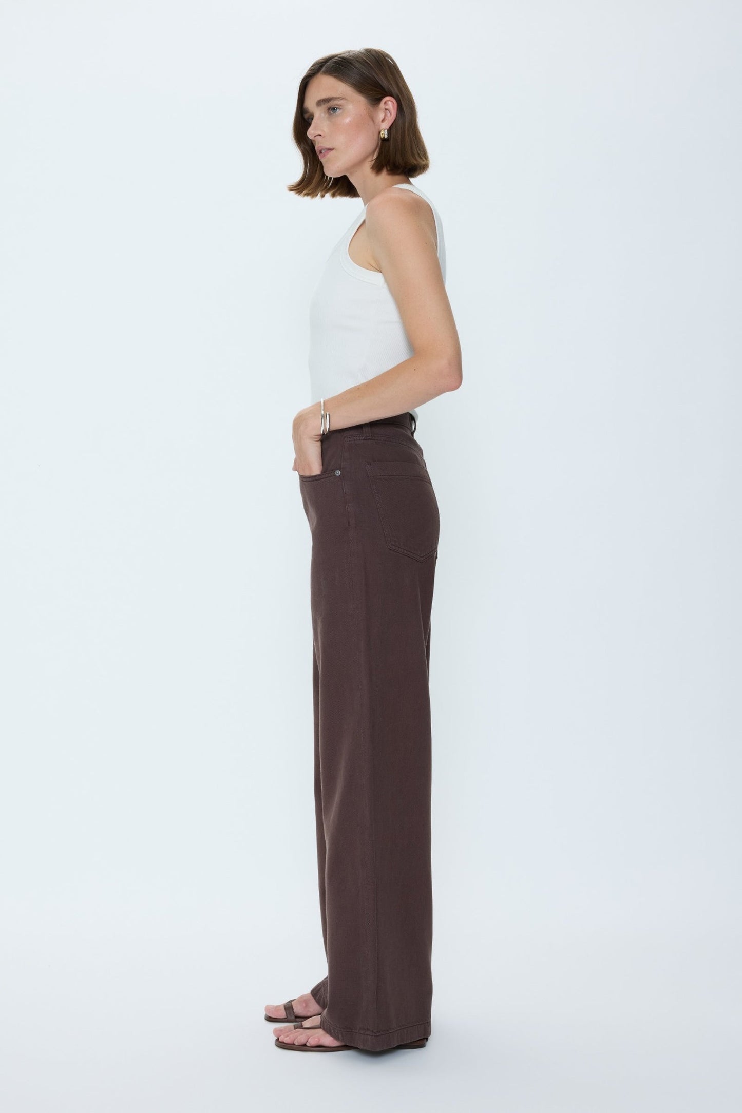 Allostudios – Jadyn Mellemhøje Palazzo Jeans - Brun