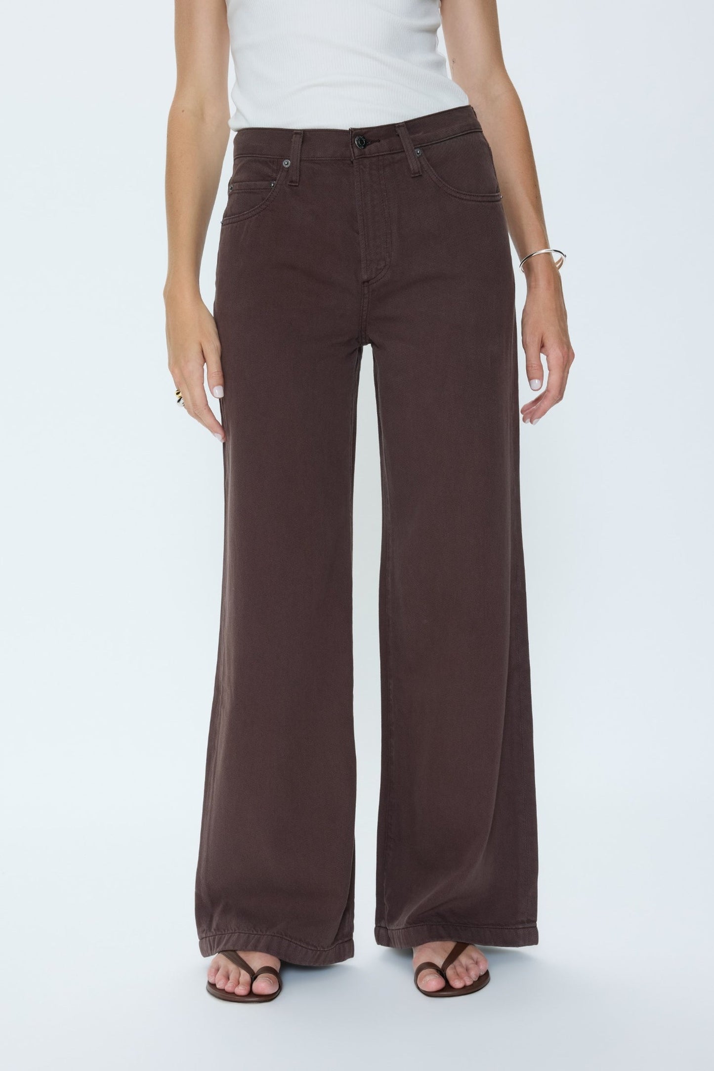 Allostudios – Jadyn Mellemhøje Palazzo Jeans - Brun